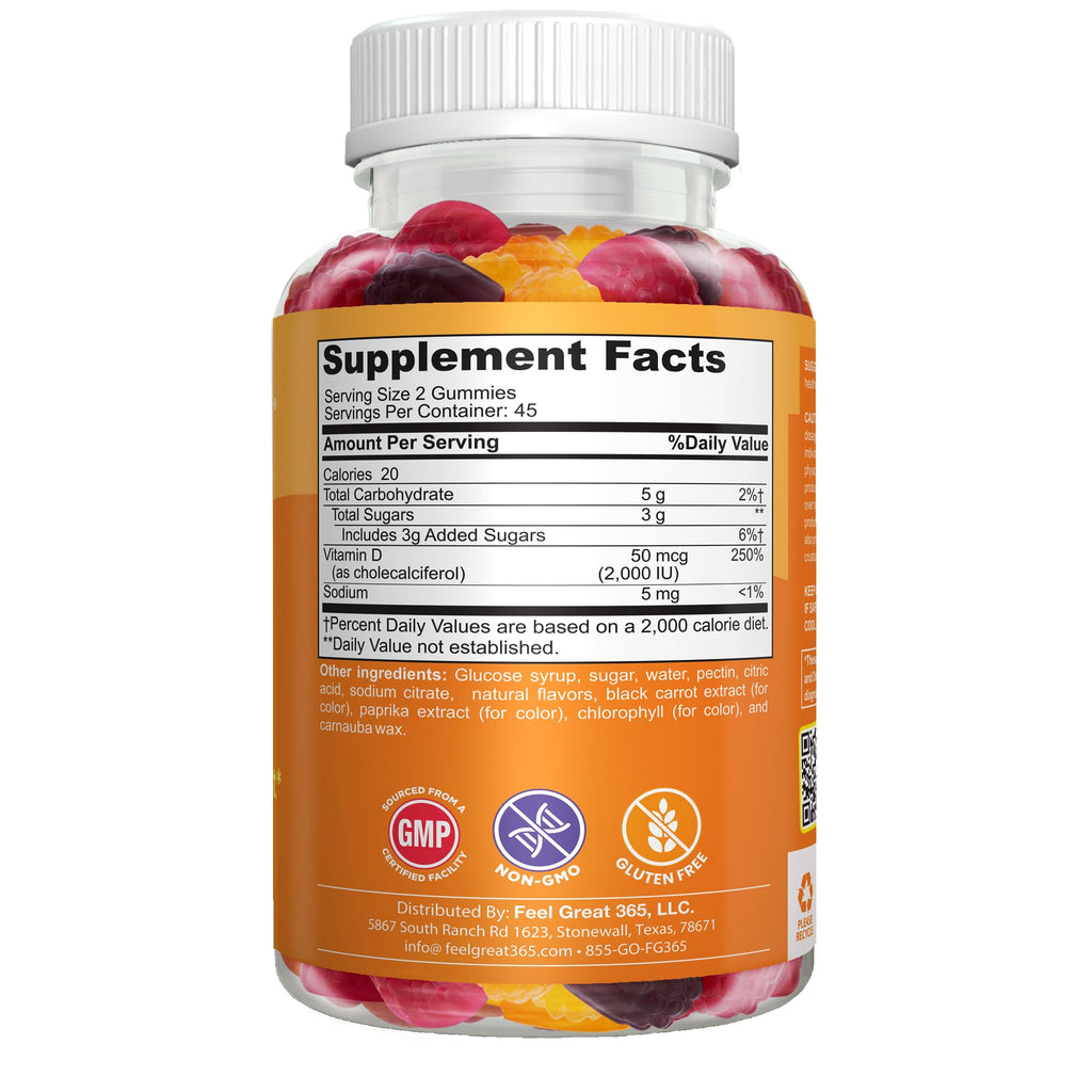 Feel Great Vitamin D Gummies for Adults Immune Support - 90 Gummies - image 8