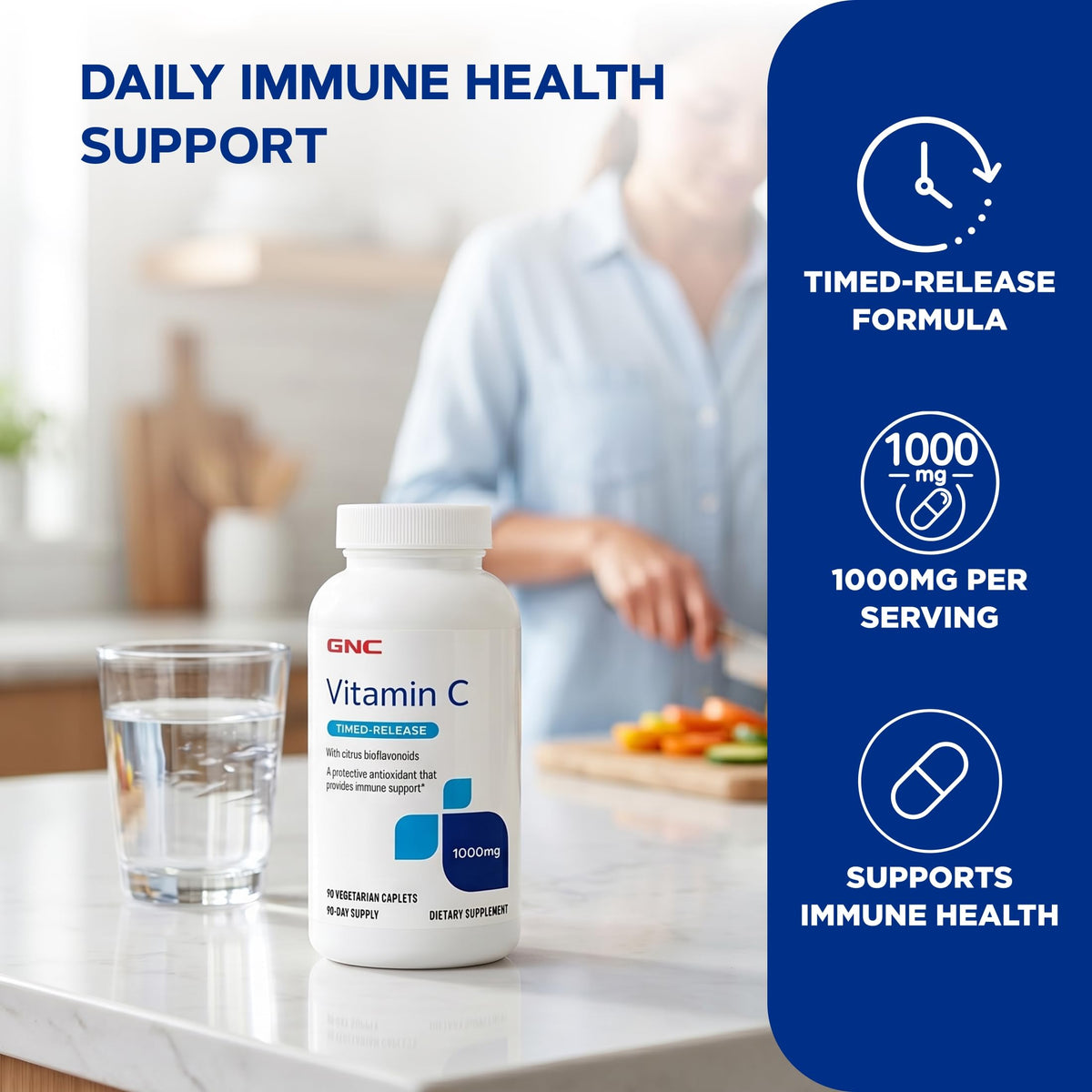 GNC Vitamin C Time-Released 1000mg - 180 Tablets - image 3