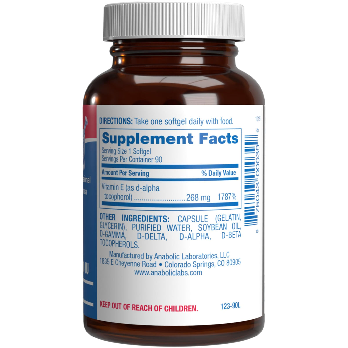Anabolic Laboratories Vitamin E 400 IU Softgels - 90 Softgels - image 2