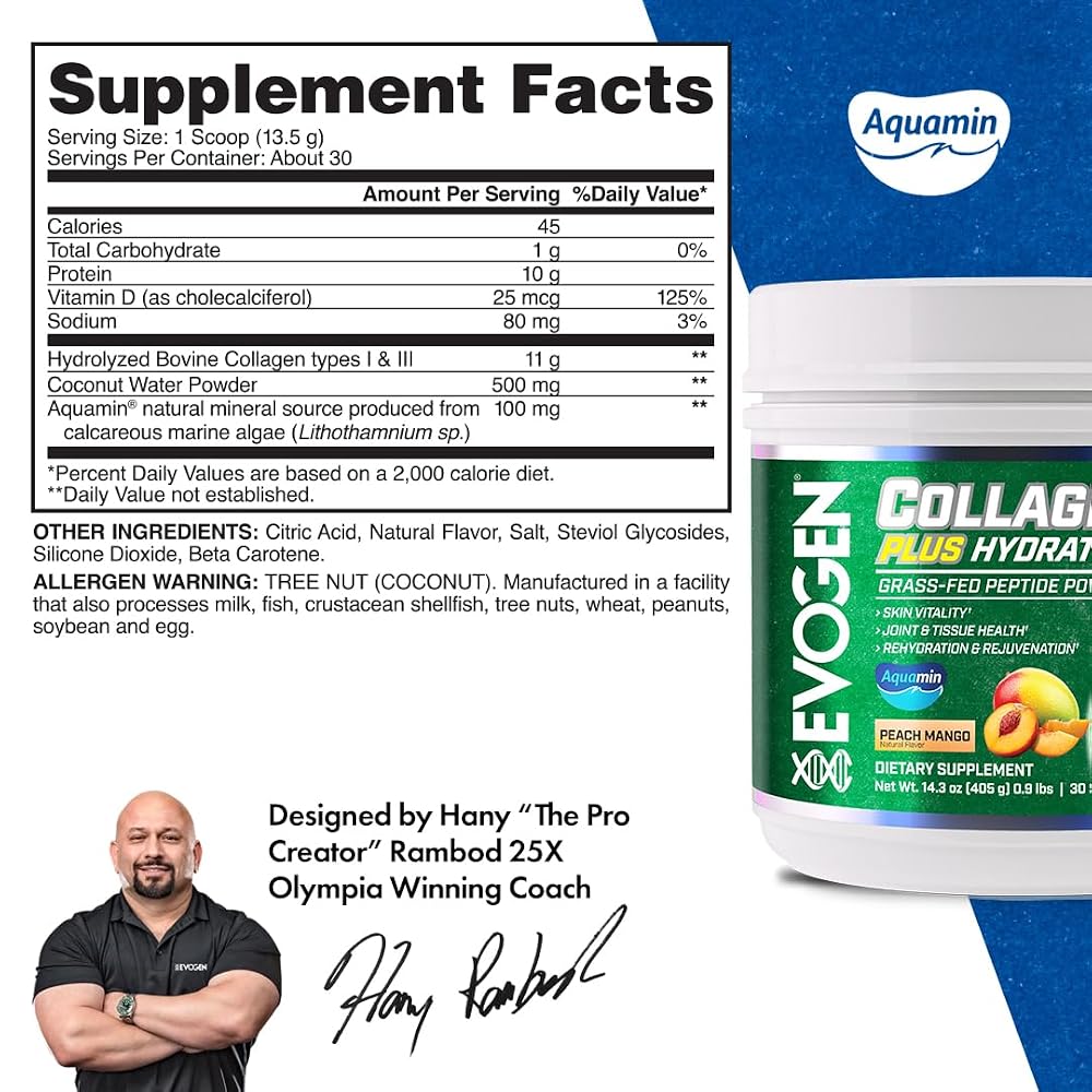 Evogen Collagen Plus Hydration Vanilla Powder