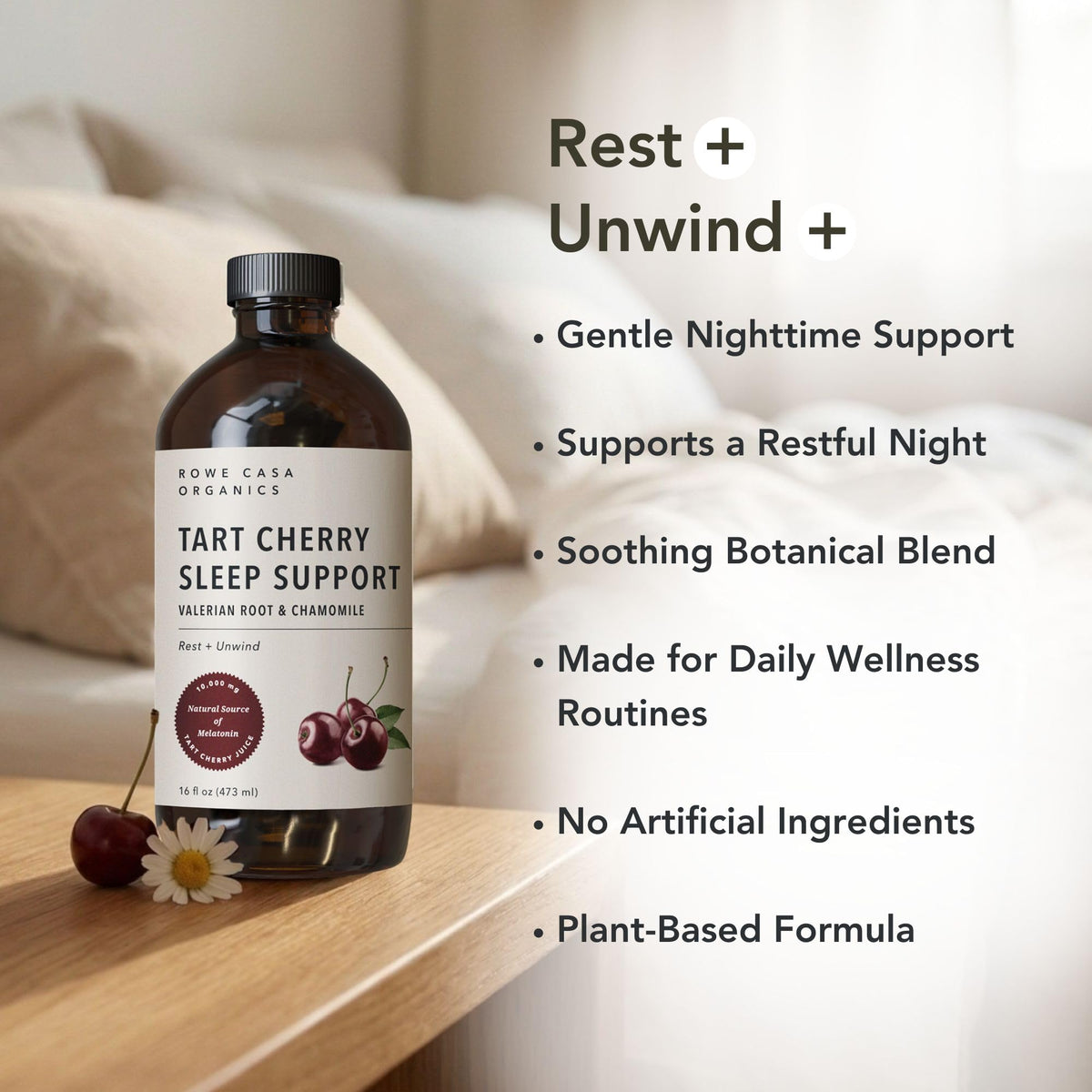 Rowe Casa Organics Tart Cherry Sleep Support with Valerian Root - 16 fl oz - image 7