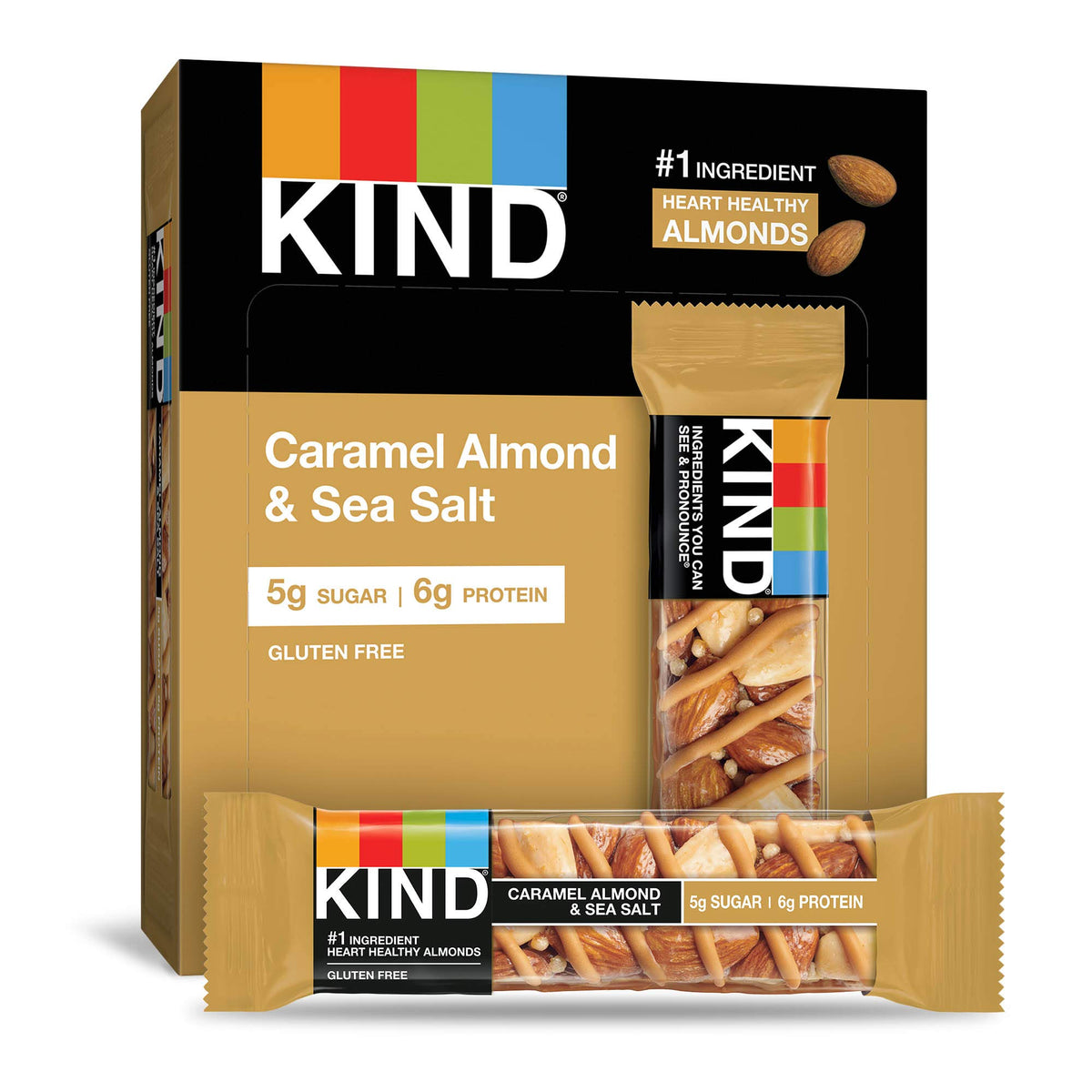 KIND Bars Caramel Almond & Sea Salt Nutrition Bar - 12 Count