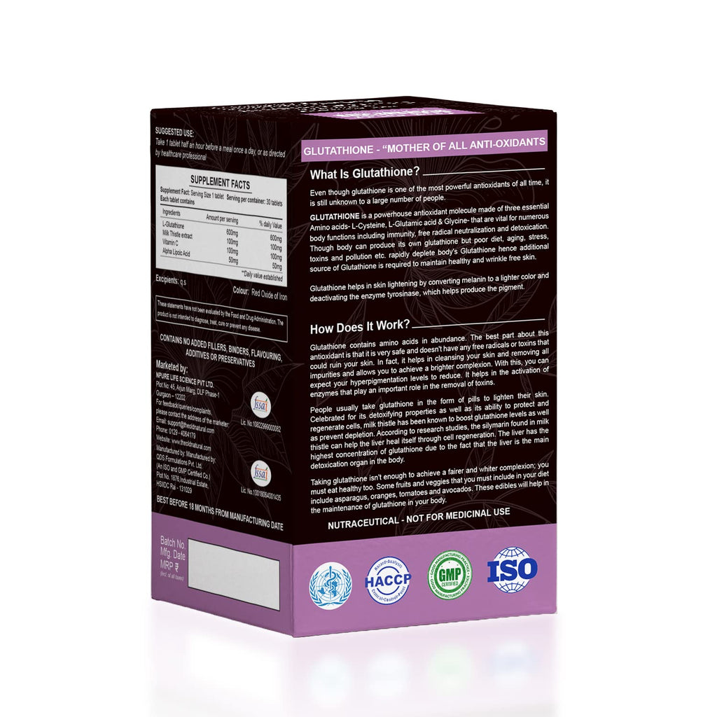 The Old Natural Glutathione 600mg Antioxidant Support - 60 Tablets - image 6