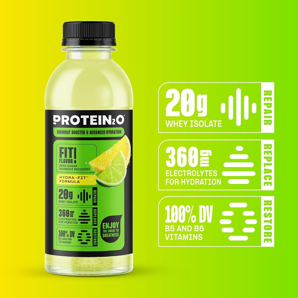 Protein2o Whey Protein Isolate Hydration Drink Lemon Lime - 12 Pack - image 3