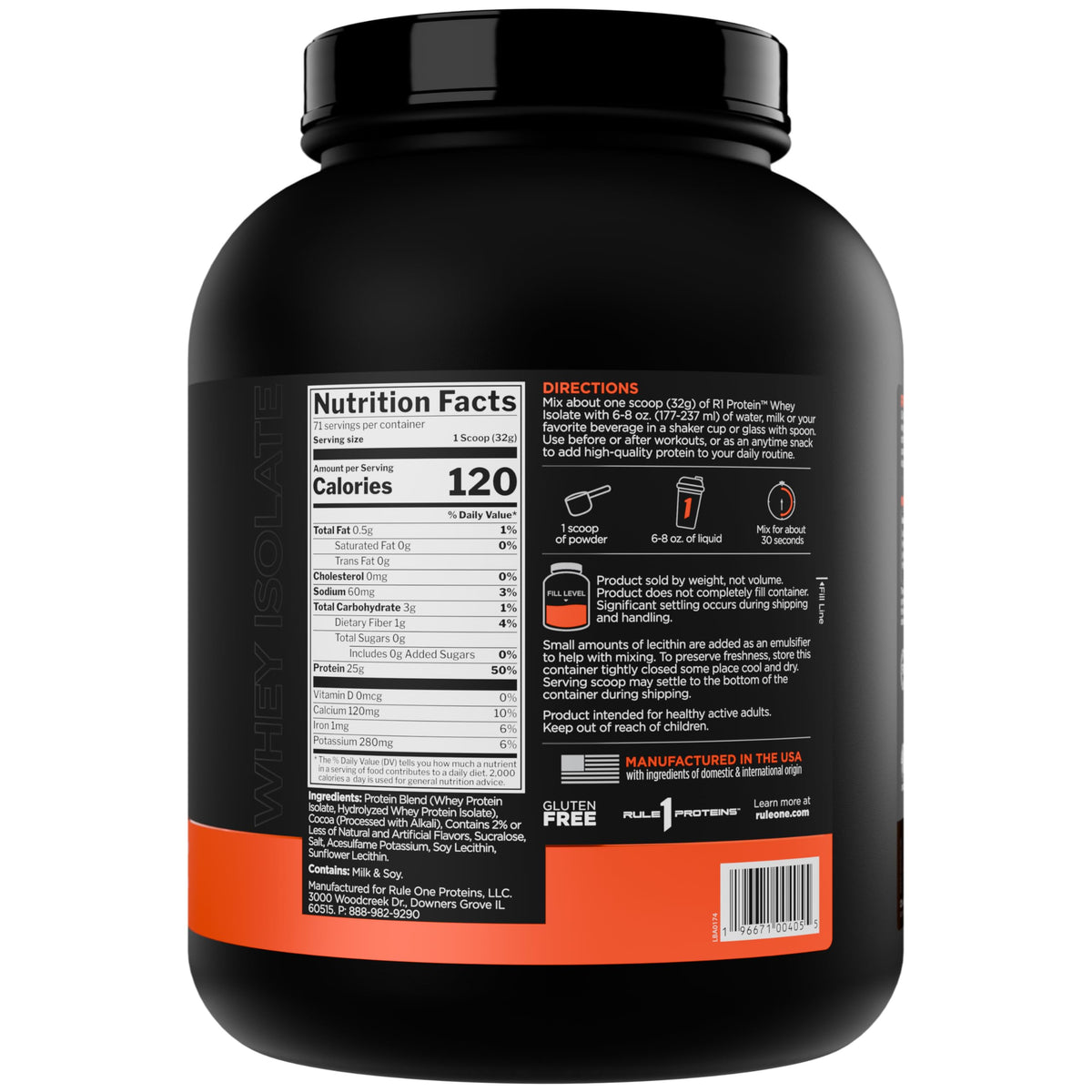 Rule 1 R1 Protein Whey Isolate - with 25g Protein & 6g BCAA