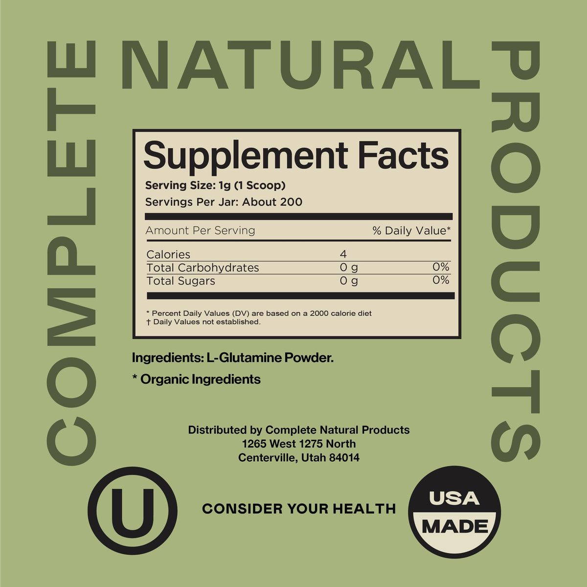 Complete Natural Products L-Glutamine Powder - 8oz - image 4