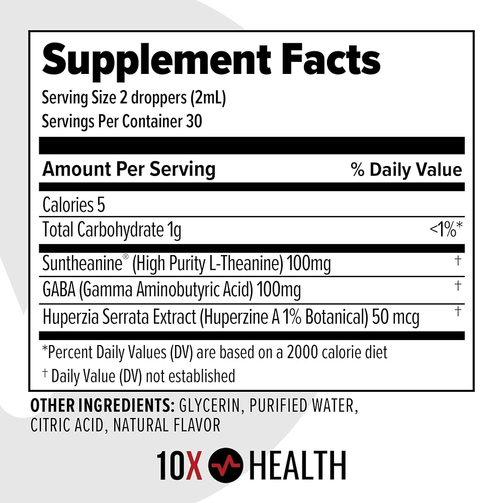 10X Health Calm Drops L-Theanine & GABA - 2.03 Fl Oz - image 7