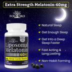 Fogoro Melatonin 60mg-Fall Asleep Faster, Stay Asleep Longer,High Dose