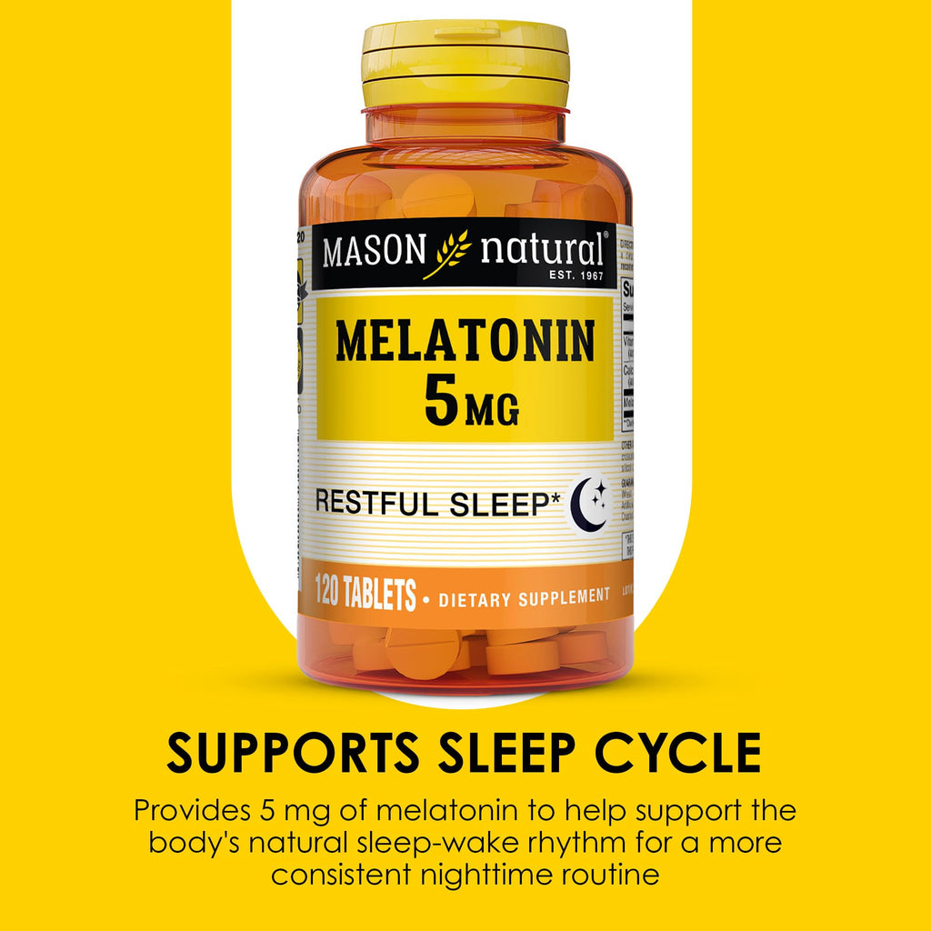 MASON NATURAL Melatonin with B6 and Calcium - Natural Sleep Aid