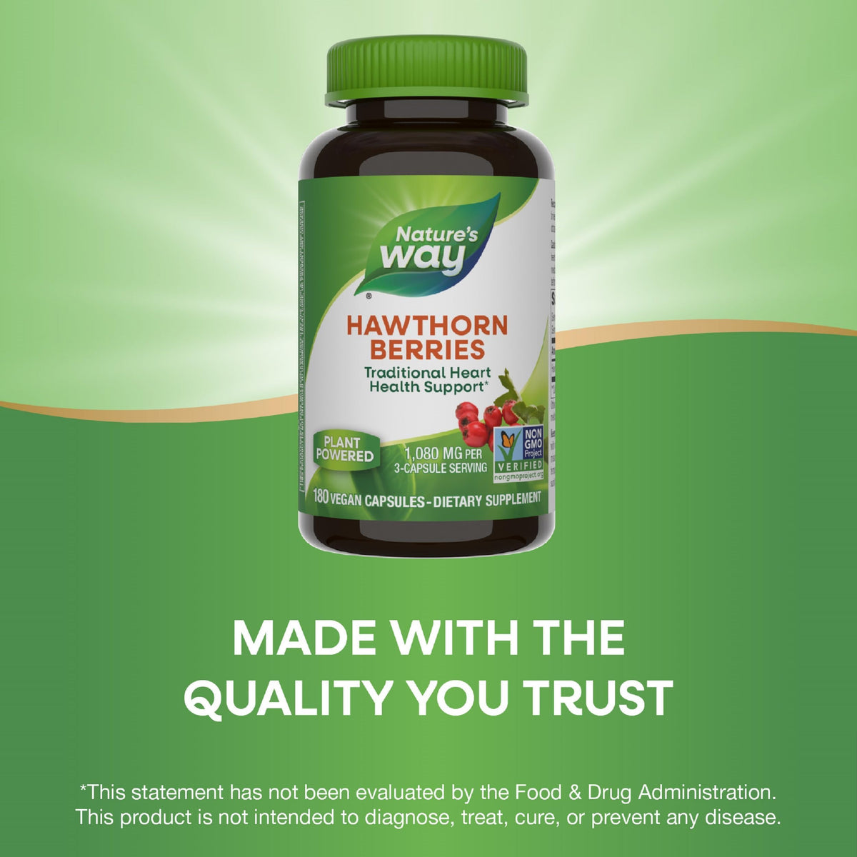 Nature's Way Hawthorn Berries Heart Health Support - 360 Capsules - image 5