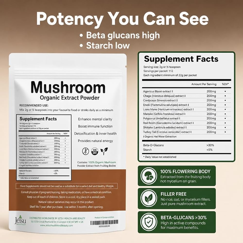 Jetsu Mushroom Extract Powder 10 Blend - 8 Ounce - image 5