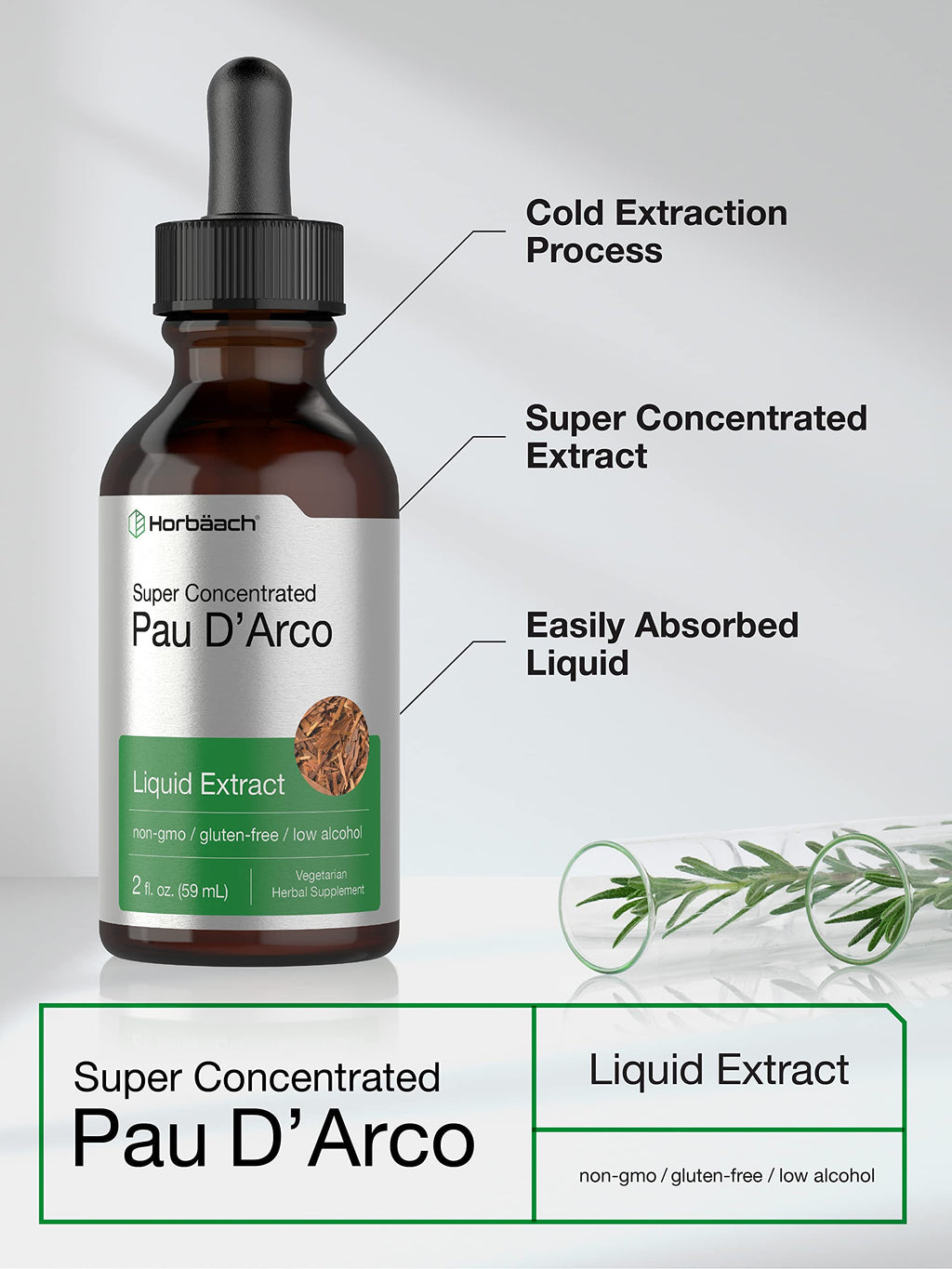 Horbäach Pau D'Arco Tincture Inner Bark Extract - 2 fl oz - image 3