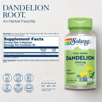 SOLARAY Dandelion Root Herbal Supplement - 100 Vegetarian Capsules - image 2