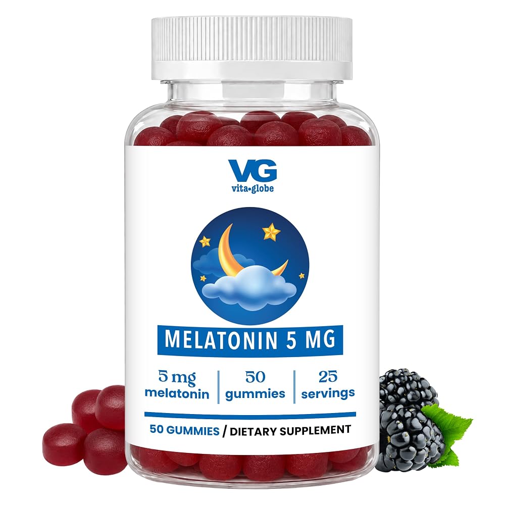 VITA GLOBE Melatonin Gummies 5mg Sleep Aid - 50 Gummies
