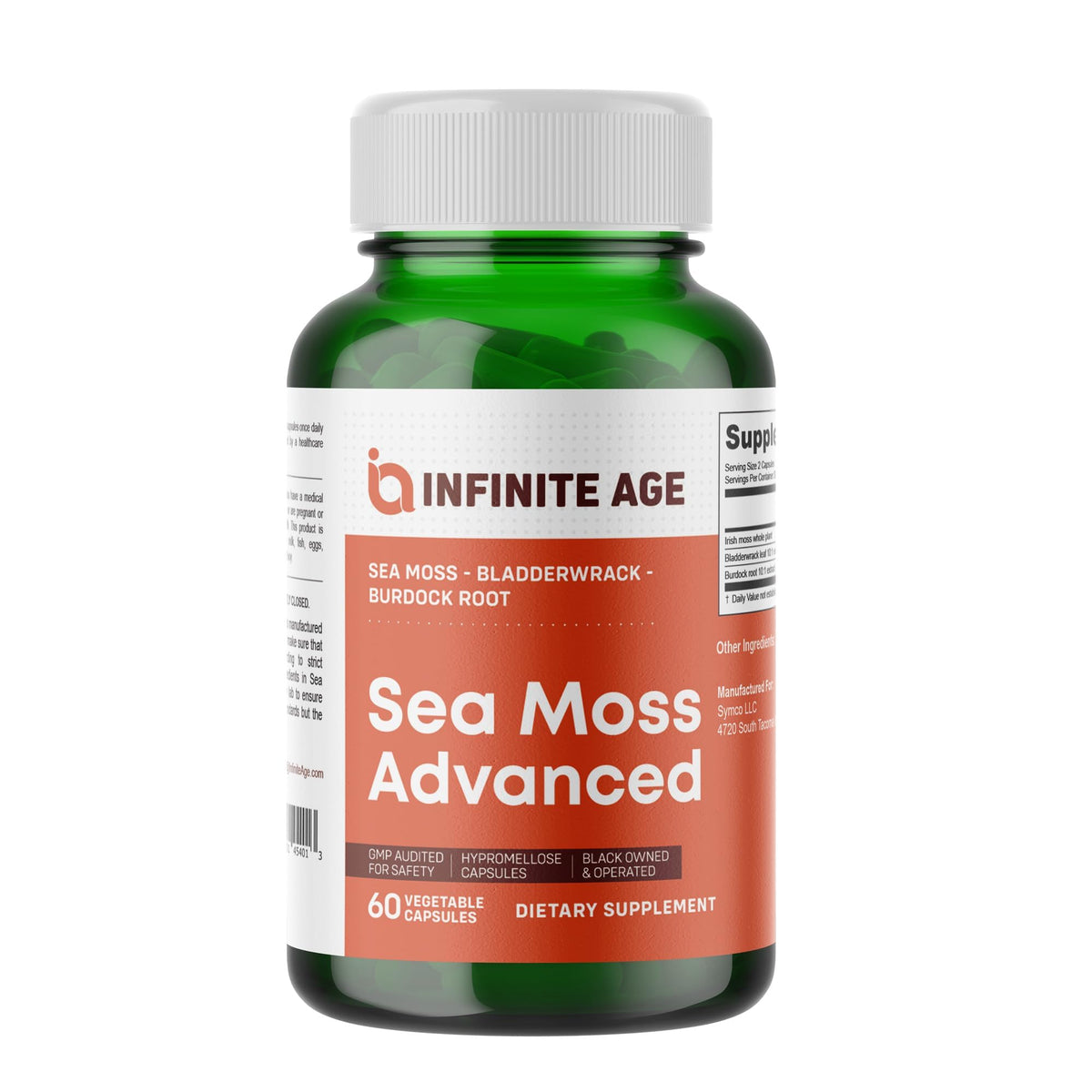 INFINITE AGE Sea Moss Capsules 1250mg Irish Moss Blend - 60 Count