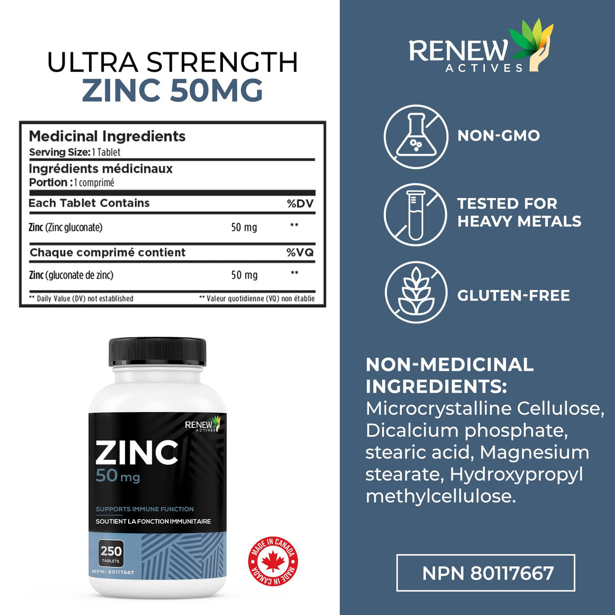 Renew Actives Zinc 50mg - 250 Tablets - image 7