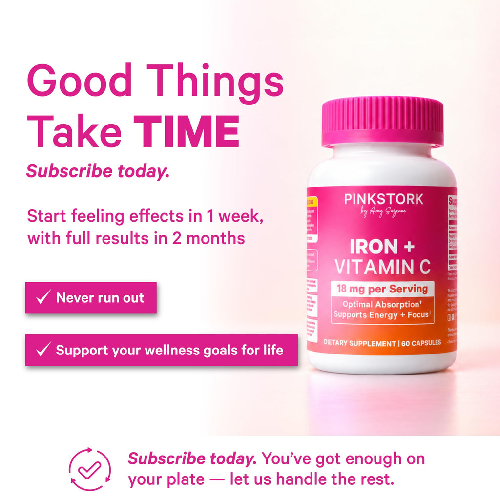 Pink Stork Iron for Women with Vitamin C - 60 Capsules - image 7