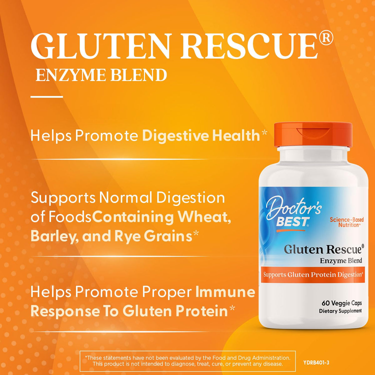 Doctor's BEST Gluten Rescue Protease Enzyme - 60 Vegetarian Capsules - image 3