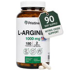 PRISTINE'S L-Arginine 1000mg Capsules for Blood Flow Support - 180 Capsules