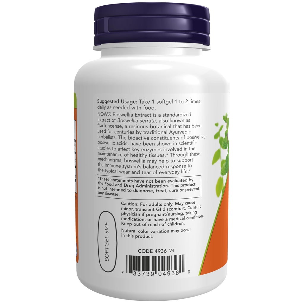 NOW Boswellia Extract 500 mg - 90 Softgels - image 3