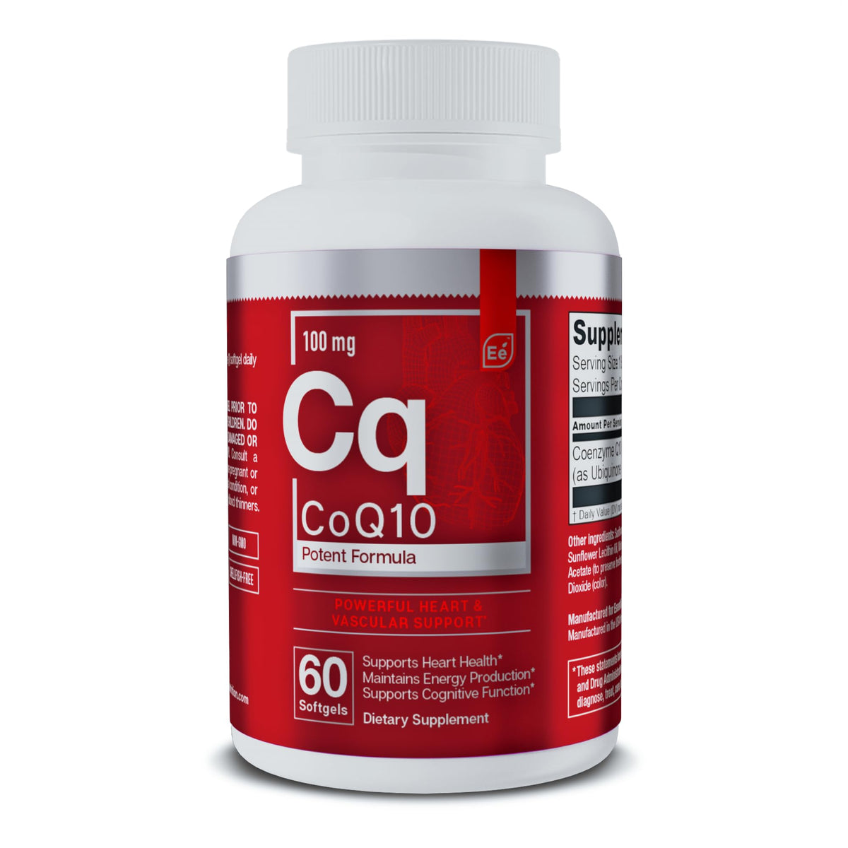 Essential Elements CoQ10 100mg Softgels for Heart Support - 60 Softgels