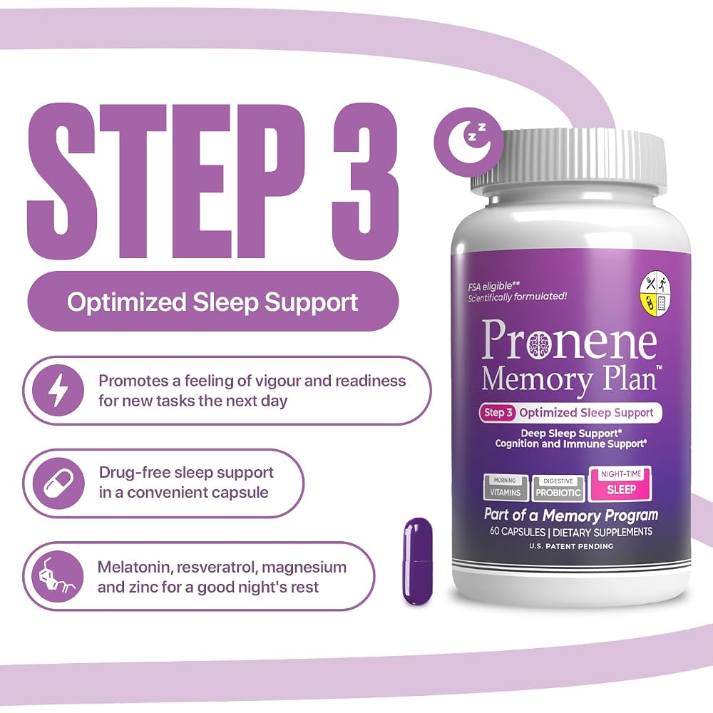 Pronene Memory Plan 3-Pack Brain Support & Sleep - 180 Capsules - image 4