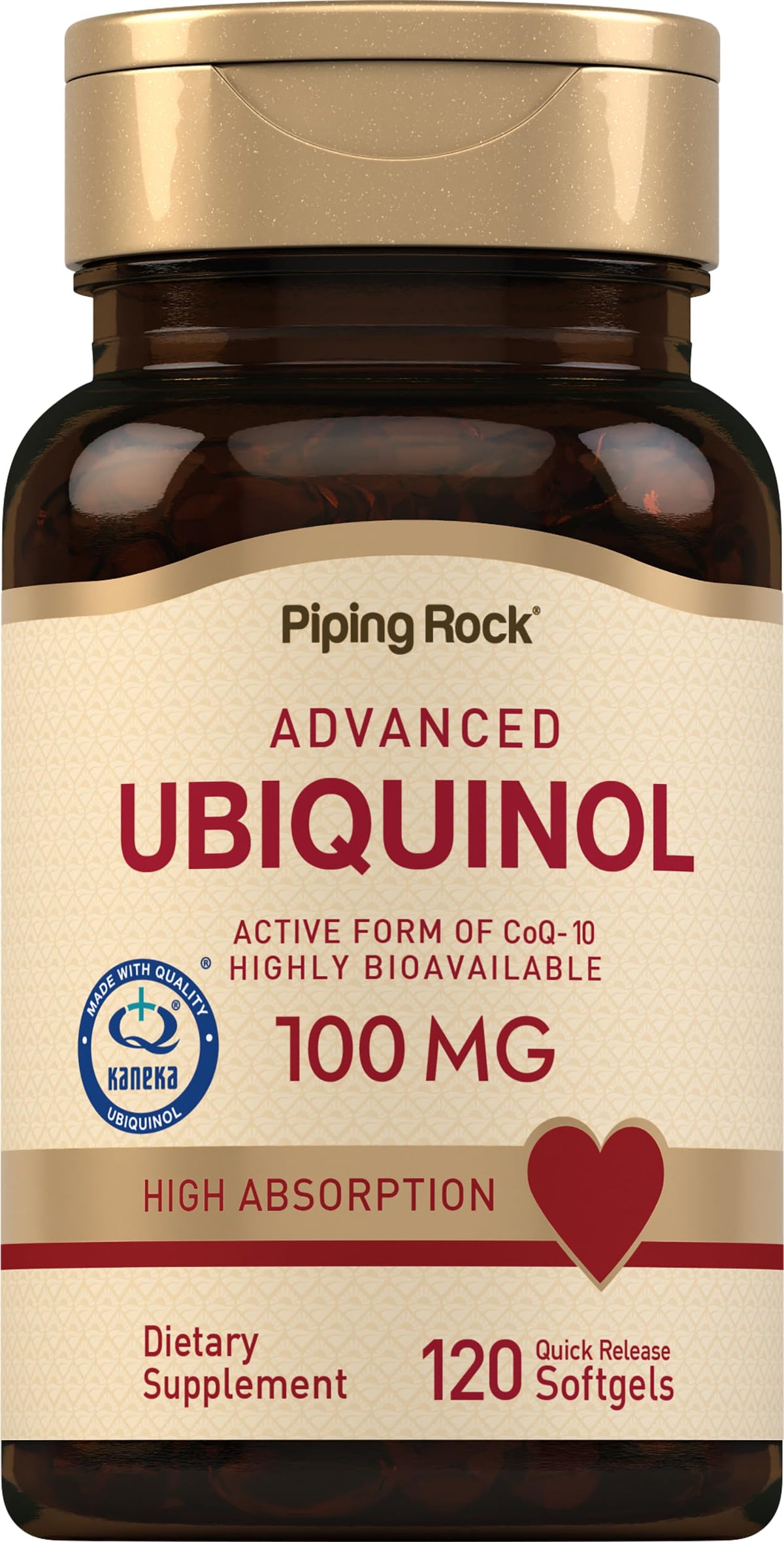 Piping Rock Ubiquinol 100mg - 120 Softgels