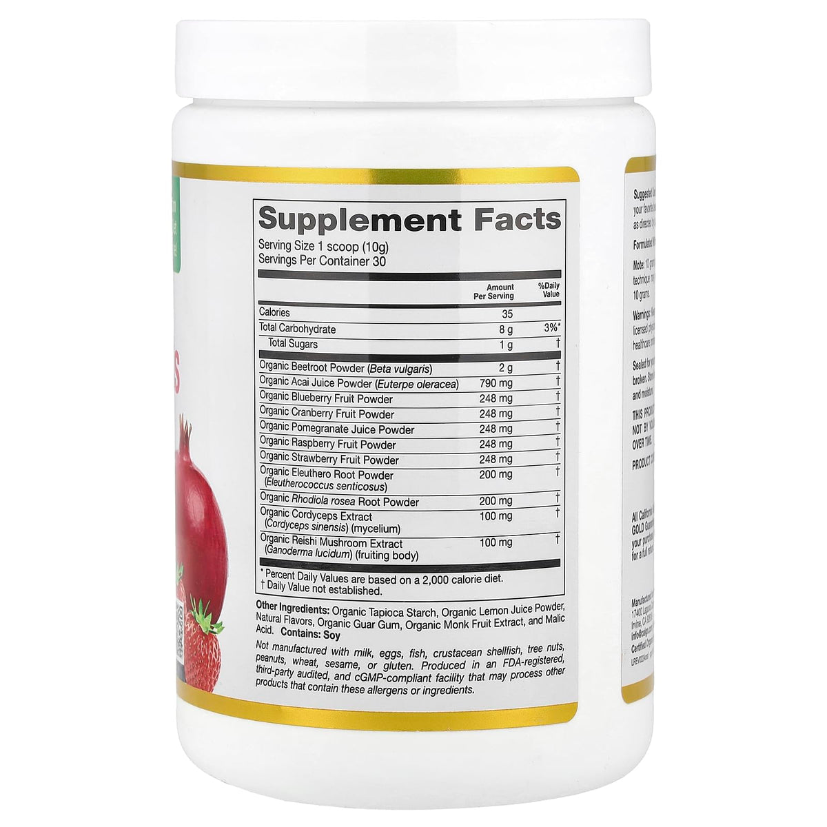 California Gold Nutrition Organic Red Superfoods Powder - 300 g - image 2