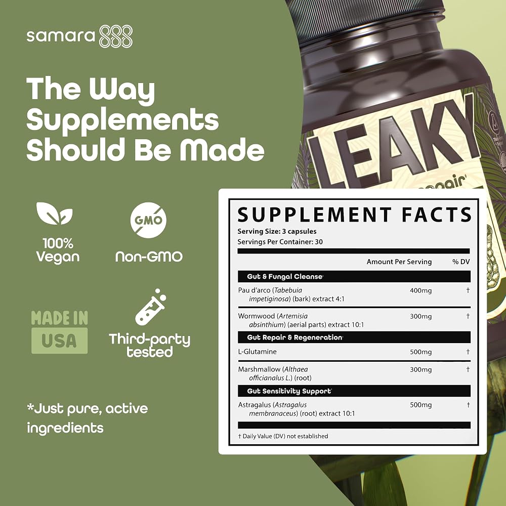 Samara 888 Leaky Gut Repair Supplement & Liver Cleanse - 90 Capsules - image 5