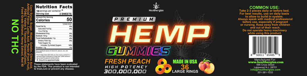 Healthergize Hemp Gummies Sleep Peach Ring - 36 Count - image 6