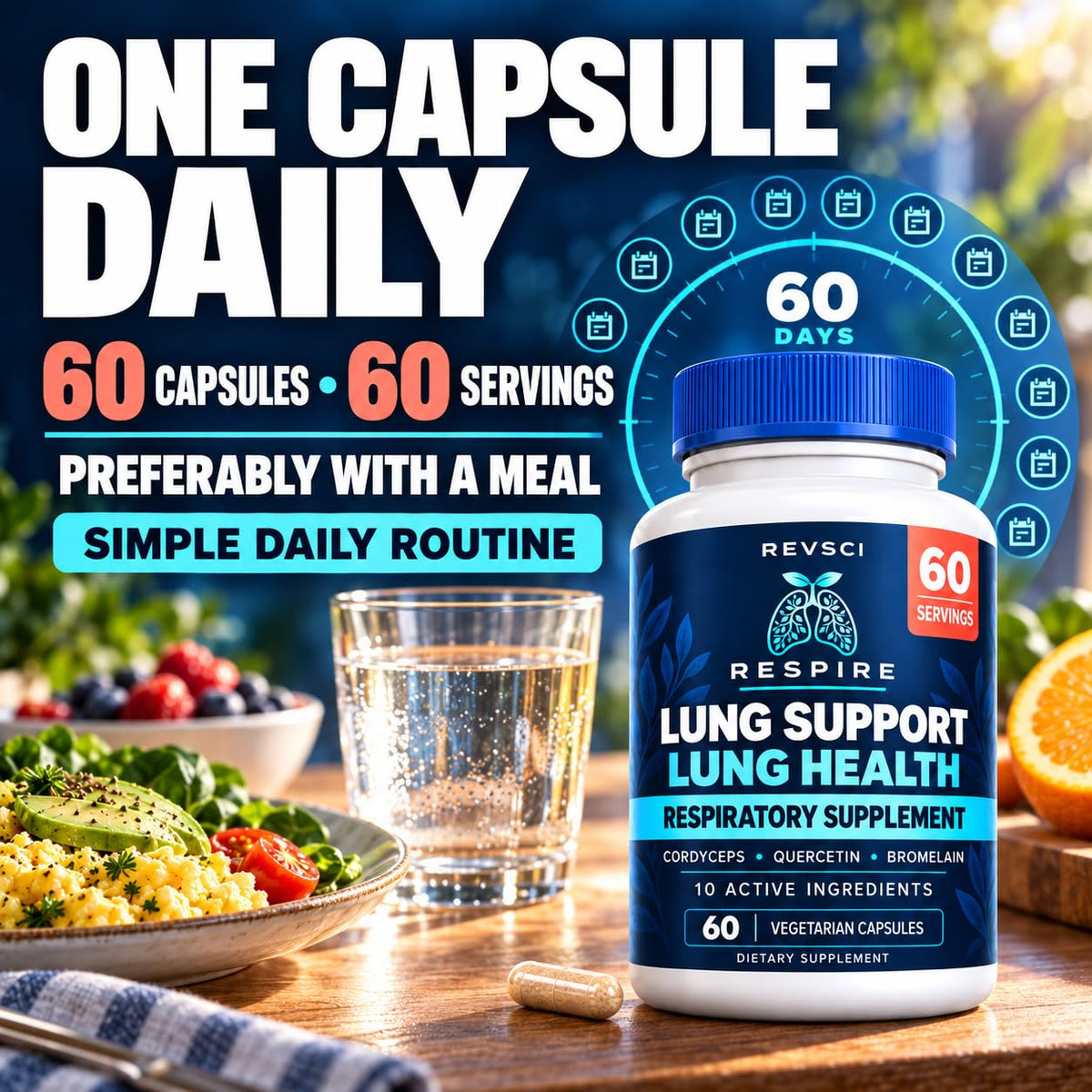 Revolution Science RESPIRE Lung Support Supplement - 60 Vegetarian Capsules - image 5