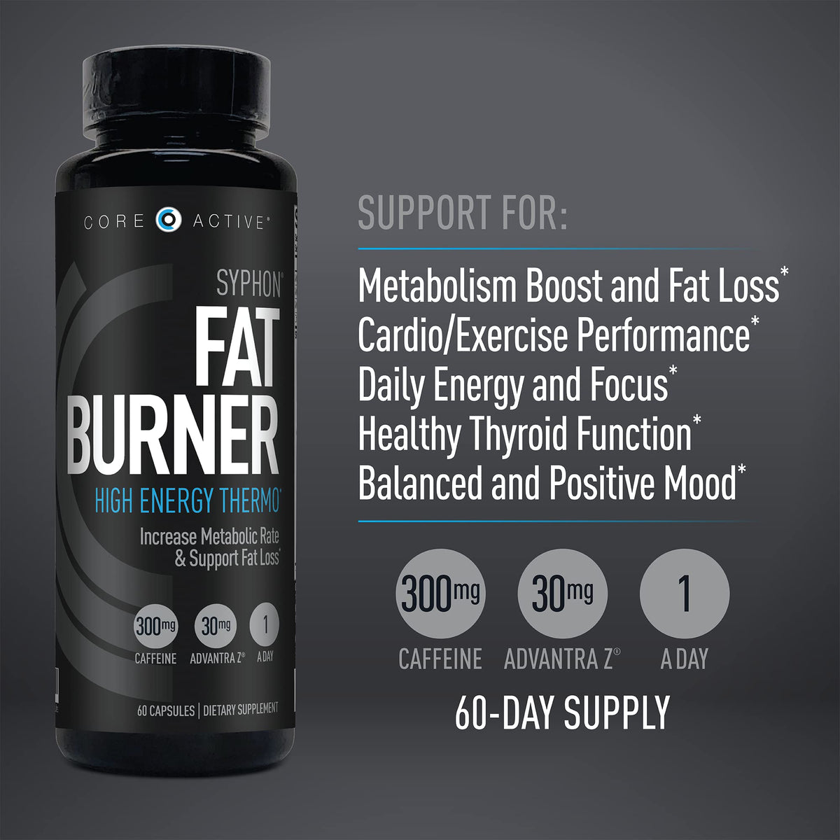(CORE)ACTIVE Syphon Thermogenic Fat Burner for Men - 60 Capsules - image 6