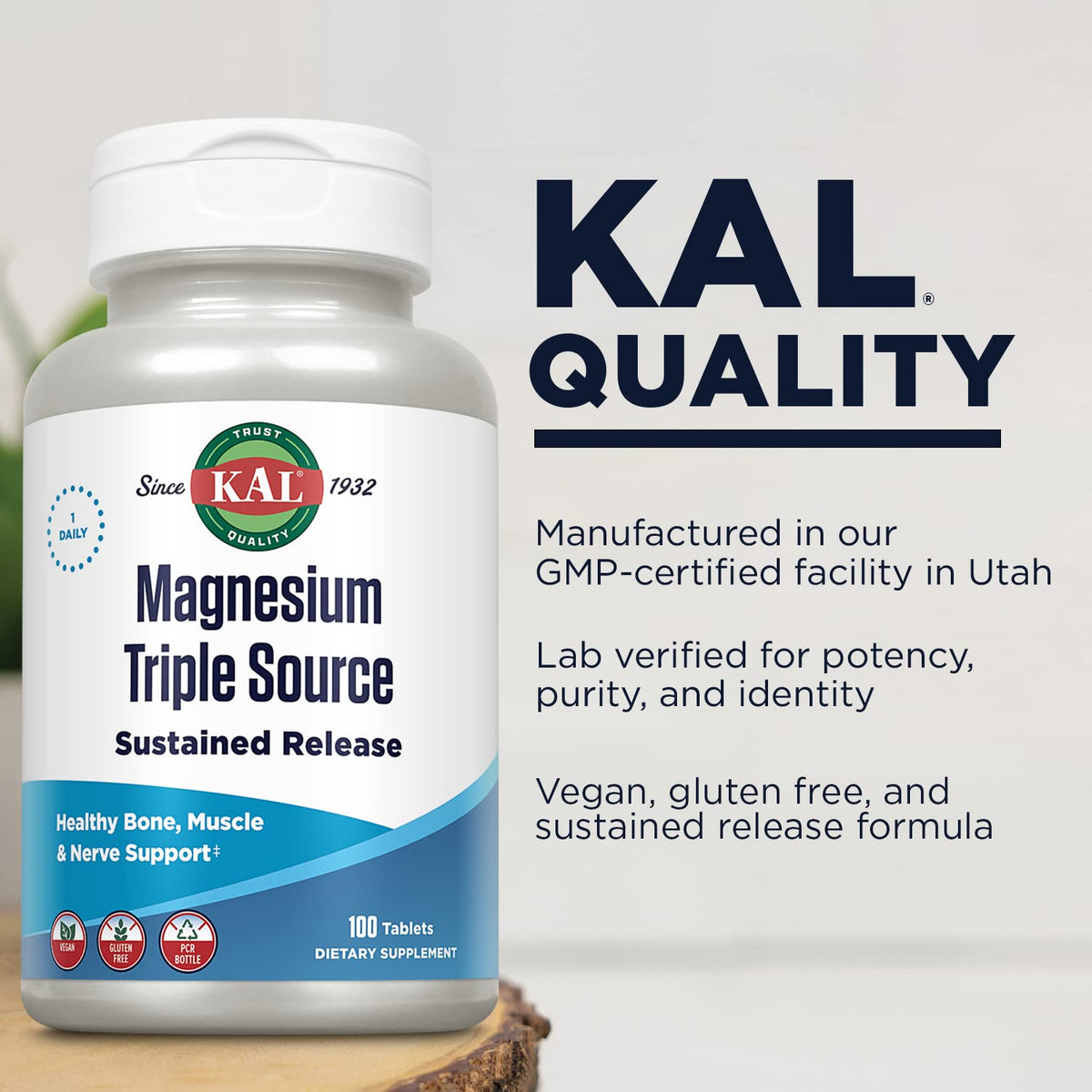 KAL Triple Source Magnesium Complex - 100 Tablets - image 4