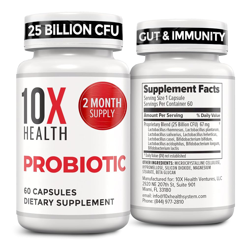 10X Health Probiotics for Men Immune Support - 60 Capsules