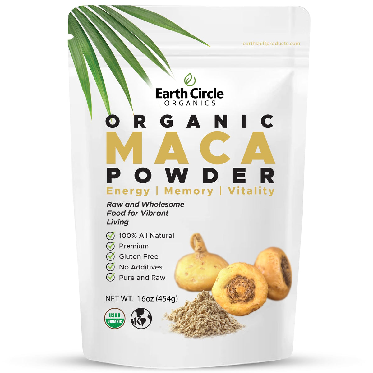 Earth Circle Organics Yellow Maca Root Powder - 16 Ounce