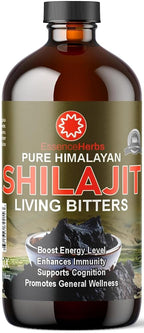Essence Herbs Shilajit Bitters Liquid with Moringa & Black Seed - 16 Fl Oz