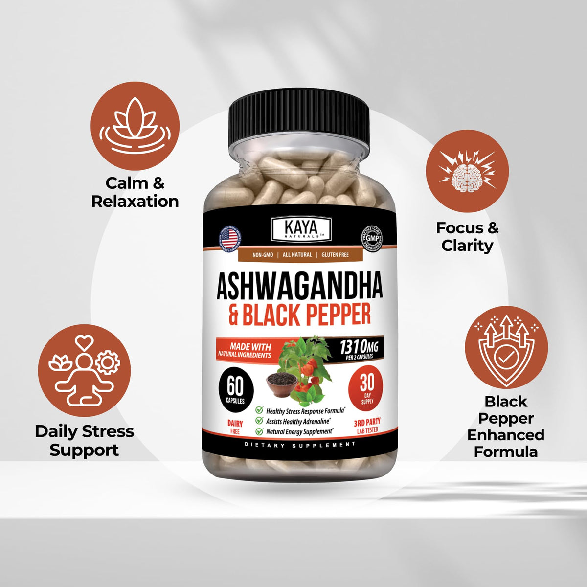 Kaya Naturals Root Powder Capsules - Pure Nature Ashwaganda