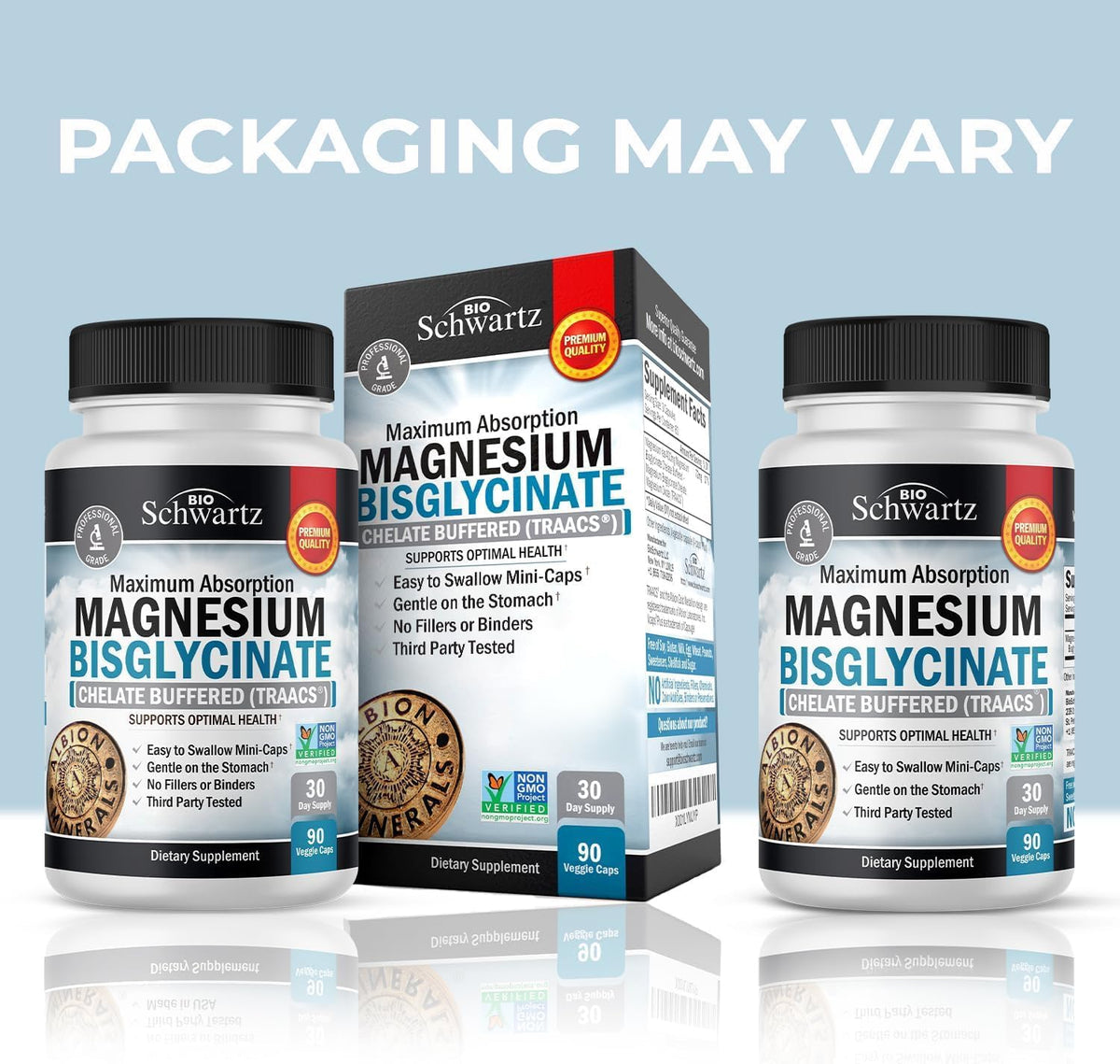 BioSchwartz Magnesium Bisglycinate 100% Chelate - 90 Capsules - image 3