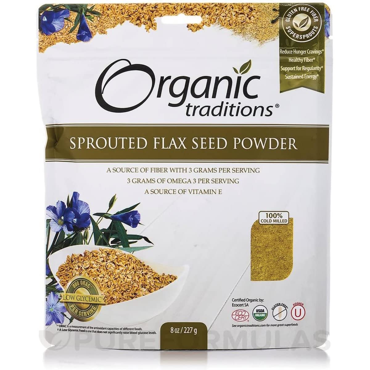 Pousutong Sprouted Flax Golden Organic - 8 oz