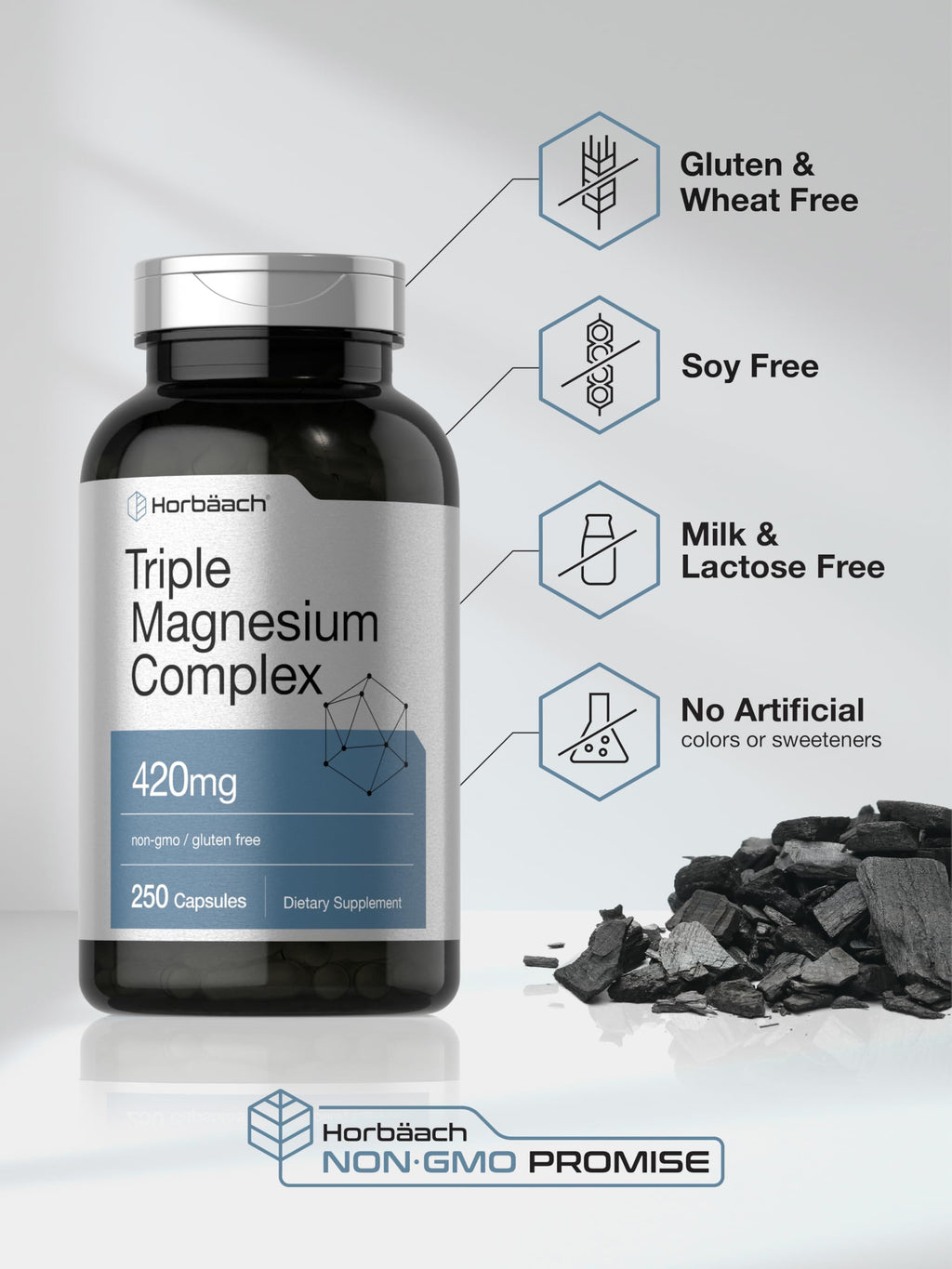 Horbäach Magnesium Complex 420 mg - 250 Capsules - image 5