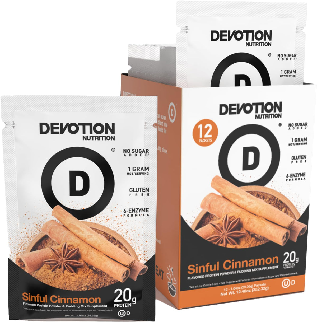 Devotion Nutrition Protein Powder Blend Whey & Casein - 12 Packets