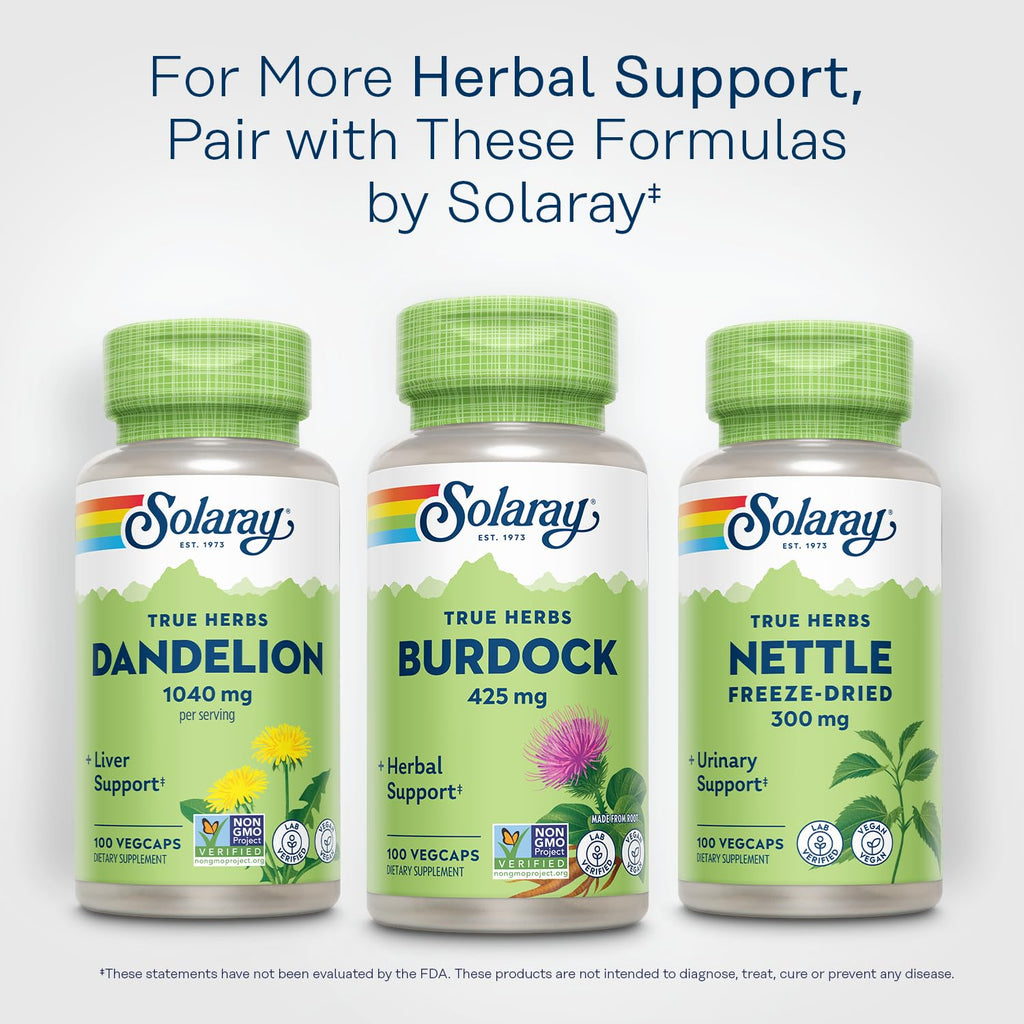 Solaray True Herbs Burdock Root 425 mg - 100 Vegetarian Capsules - image 6