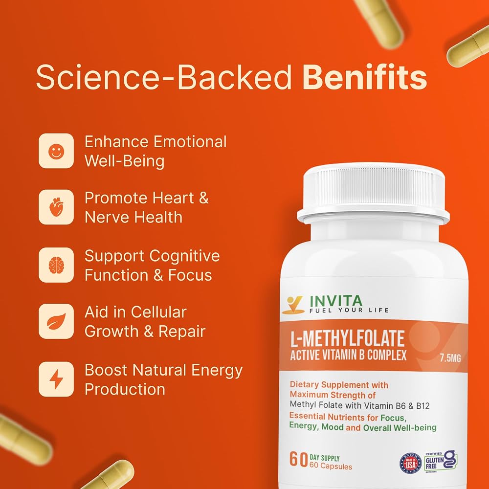 INVITA L-Methylfolate 7.5mg + B Complex - 60 Capsules - image 5