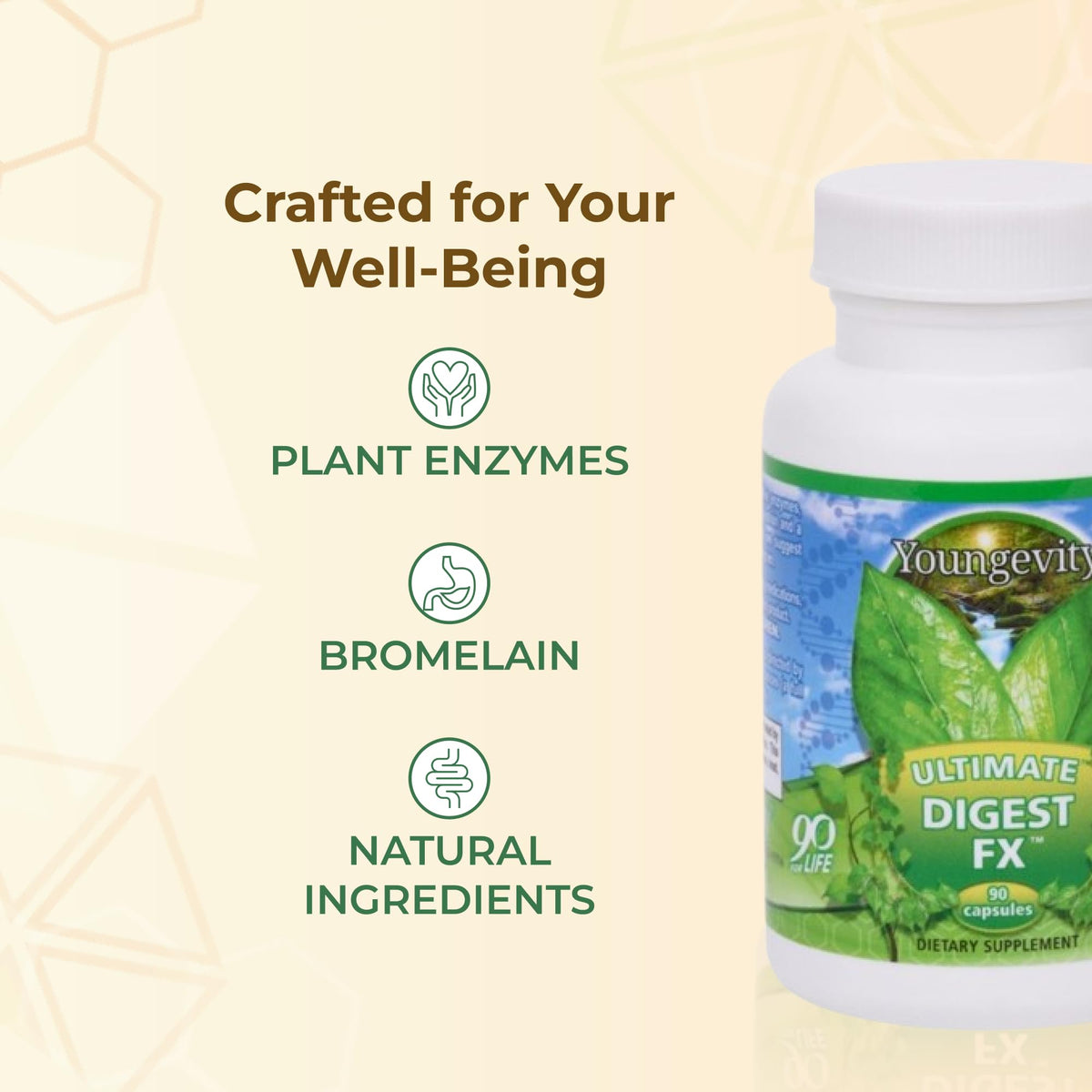 Youngevity Ultimate Digest FX Prebiotic Probiotic Enzyme Blend - 90 Capsules - image 5
