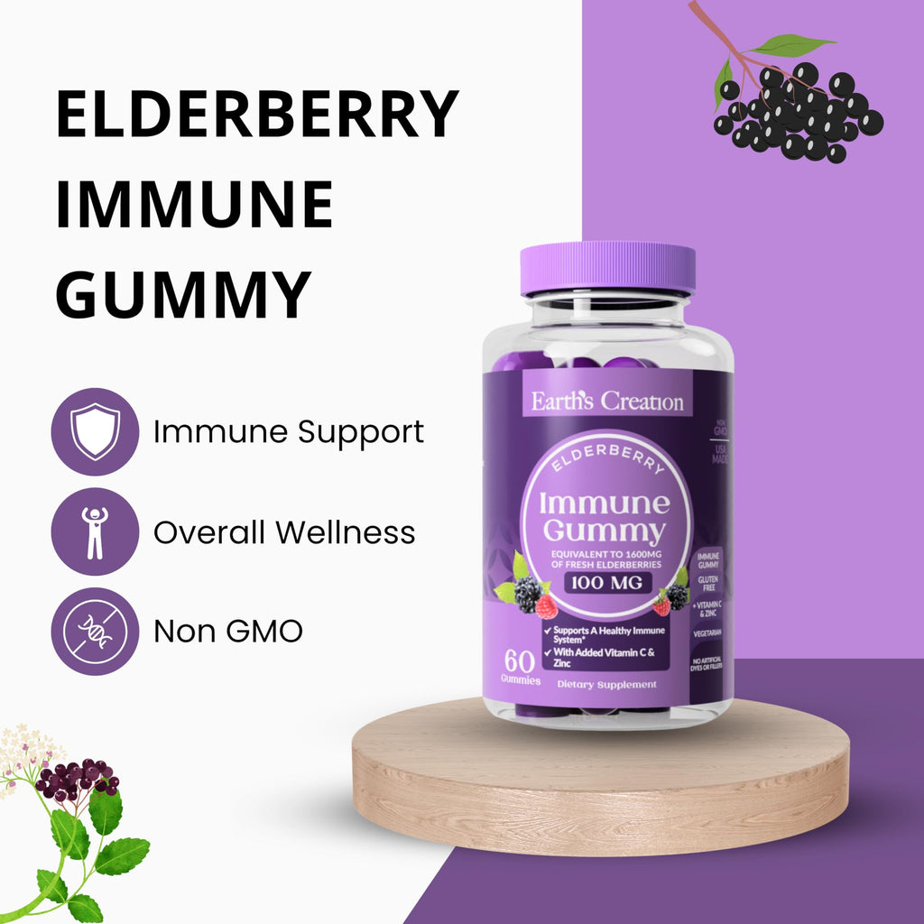 Earth's Creation Elderberry Gummies Immune Support - 60 Count - image 5