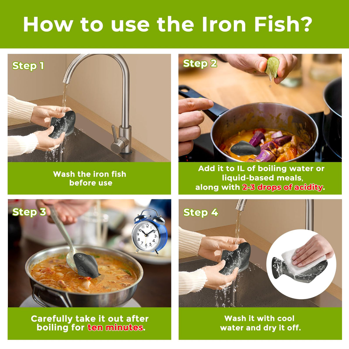 Nano Shield Iron Fish Natural Cooking Tool - 2-Pack - image 4