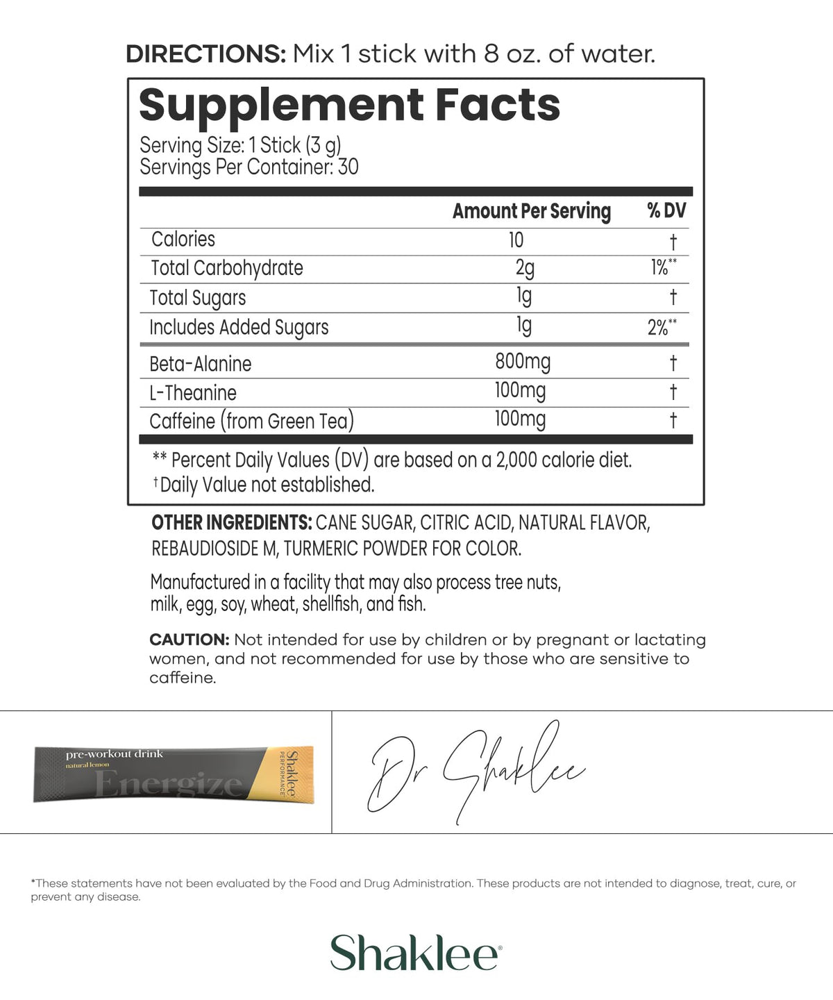 Shaklee Performance Pre-Workout Energy Drink - 30 Stick Packs - image 3
