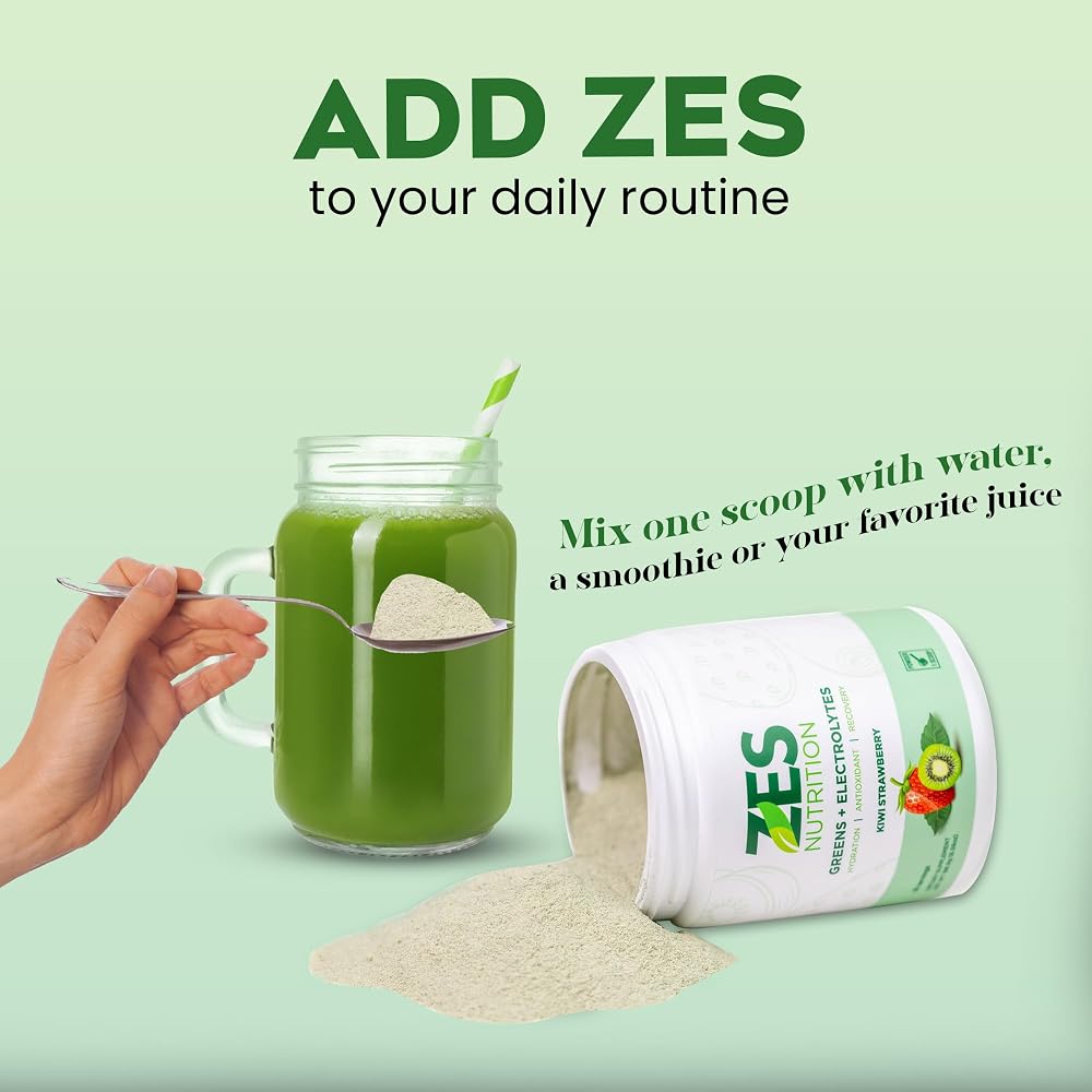 ZES Nutrition Greens + Electrolytes Powder Kiwi Strawberry - 6.59 oz - image 5