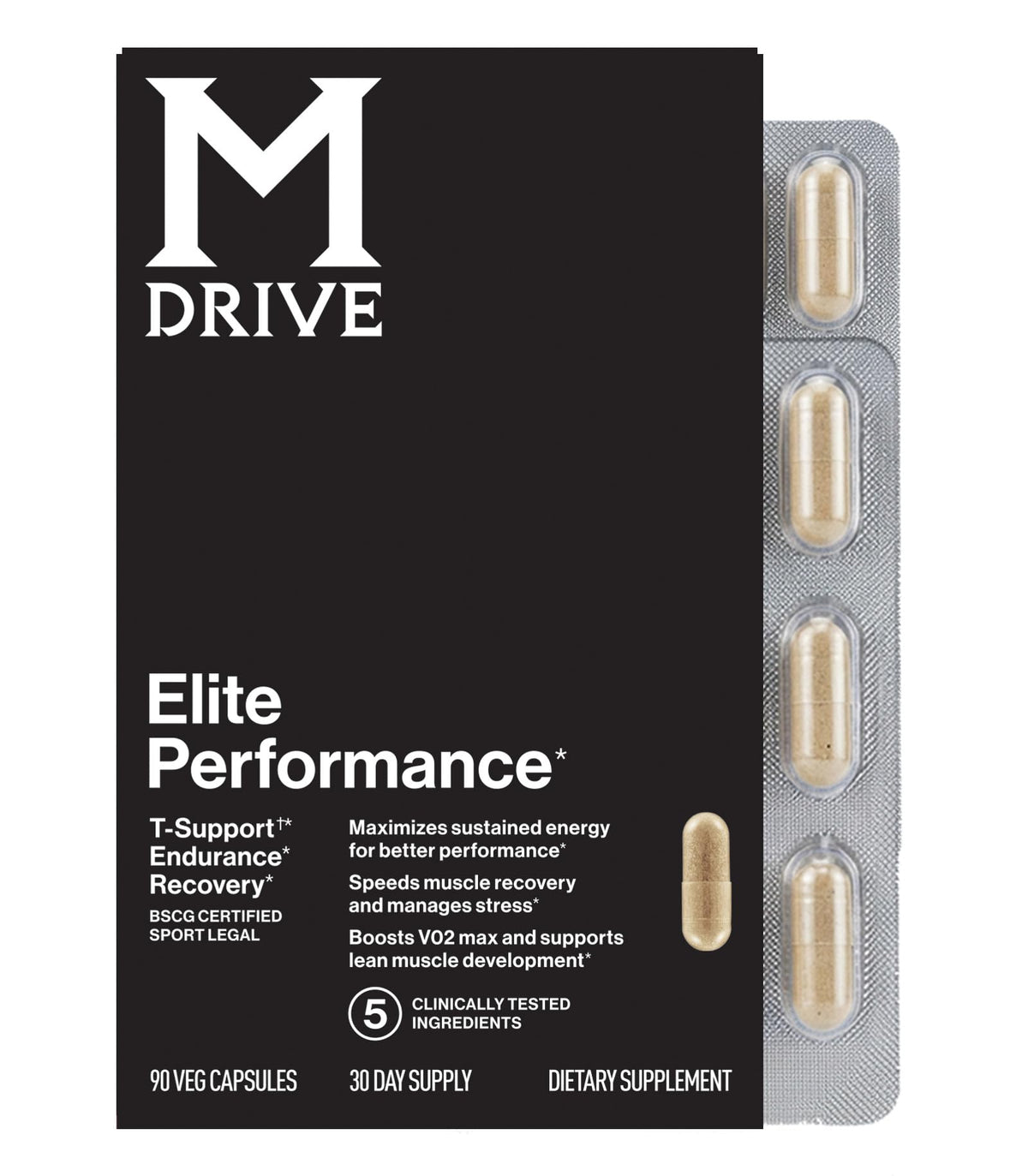 M Drive Elite Testosterone Booster for Men - 90 Capsules