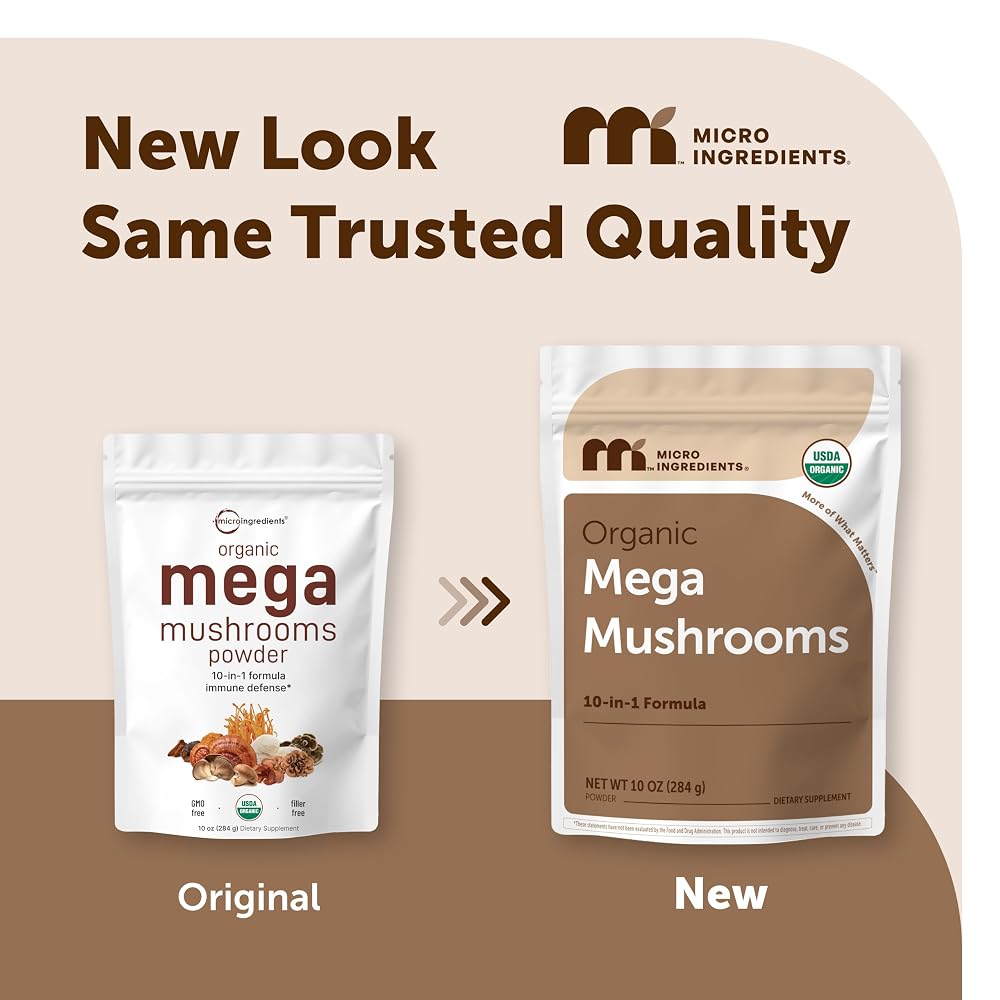 Micro Ingredients Organic Mega Mushroom Powder 10-in-1 - 10oz - image 2